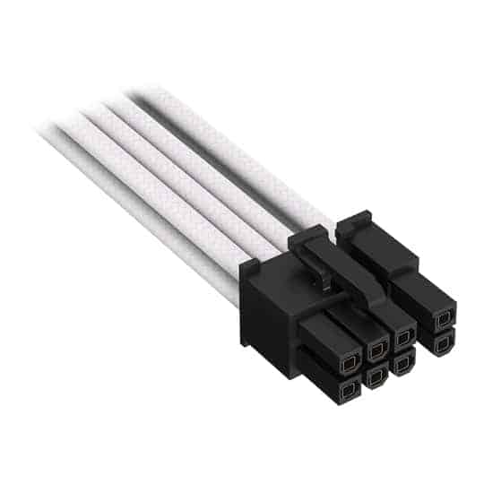 (image for) Corsair Premium White Individually Sleeved PCIe Single Connector Type-5 PSU Cable